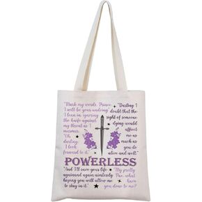 MNIGIU Powerless Book Inspired Gift Special Edition Book Gift Powerless Tote Bag Powerless Lovers Gift For Book Nerds