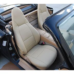 Iggee Designed for Mazda Miata 2001-2005, Beige - Artificial Leather Custom Made Original fit seat Cover