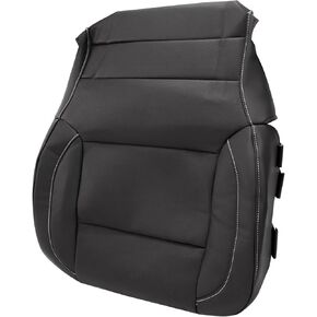 Priprilod Leather Perforated Driver Bottom Seat Cover Jet Black Compatible with Chevy Silverado/GMC Sierra 1500 2500HD 3500HD LT LS LTZ Z71 Hybrid 2014 2015 2016 2017 2018 2019