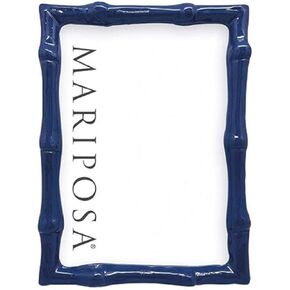 BAMBOO BLUE 5X7 FRAME | BLUE | BRILLANTE | FRAMES | DECORATIVE PHOTO FRAMES | RECYCLED SANDCAST ALUMINUM | HANDMADE IN MEXICO