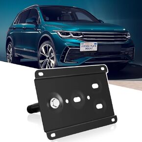 Front License Plate Bracket No Drill Car Front Bumper Tow Hook Mount Bracket Adapter Fits for Volkswagen Arteon 2019-2023; Jetta and GLI 2019-2023