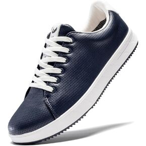 Men's Golf Shoes Professional Spikeless Leather Sneakers Non Slip Low Top Lightweight Comfort Travel Walking Shoes