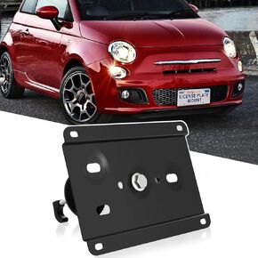 New No Drill Front Bumper License Plate Mount Bracket Holder Compatible with 2013-2019 Fiat 500, 500e or Abarth Front Grille License Plate Frames Front License Plate Mounting Kit Car Tag Accessories