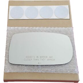 Mirror Glass Replacement + Adhesive Pads for 2010-2016 Hyundai Genesis Passenger Side - Fits Coupe Model Only (2010 2011 2012 2013 2014 2015 2016 10 11 12 13 14 15 16)