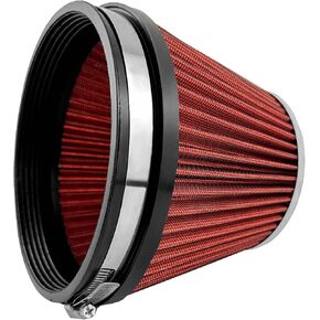 Universal Clamp-On Air Intake Filter, High Performance, Washable Filter, Replacement Air Filter, Flange Diameter 6inch/152mm (Red)