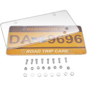 License Plate Frames 2Pack,Car Transparent Clear Front License Plate Cover,Fits All Standard US Plates to Holder,Lisences Plate Frame with Screws(2Pack)