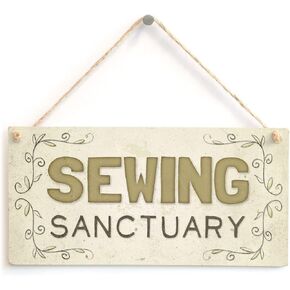 Meijiafei Sewing Room Sewing Forever - Housework Whenever - Cute Sewing Gift Idea Sign Plaque for Sewing Room Wall 10" X 5" in Kuwait