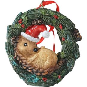 Christmas Small Animal Wreath Swing Ornament Hanging Decor for Xmas Tree Home Office Room Decoration with String (New, Mouse)