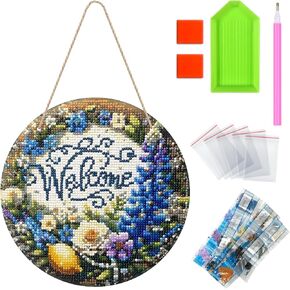 Liccyy (No Need Frame Hanging 5D Diamond Art Painting Kits for Adult Beginners with Tools, DIY Sign Gem Bead Art Wooden Plaque Full Drill Paint by Number Pendant for Home Garden Wall Decor, Sunflower