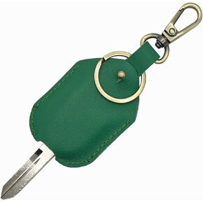 Key Shell case and Keychain Set, Key Blank Shell Case with chip Holder Compatible with Ford H84 H92 599114 599179,Genuine Leather Keychain