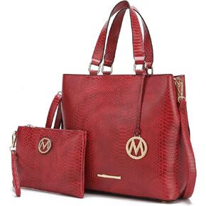 MKF Collection Tote Bag With Wristlet wallet for Women, Vegan Leather Top-Handle Crossbody Satchel Handbag Purse