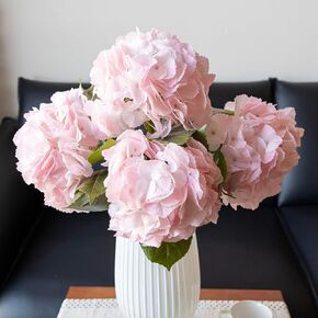 4pcs 22.4'' Realistic Large Artificial Hydrangea Flowers with Long Stem,White Lifelike Latex Real Touch Flowers for Home Decor Wedding Arrangements Party Living Room Bouquets