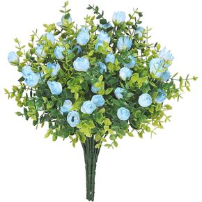 6 Bunches Artificial Eucalyptus Fake Greenery Boxwood Stems Fake Flowers Fake Plants Artificial Greenery Artificial Plants & Flowers Faux Flowers Outdoor Fake Plants Spring Decoration