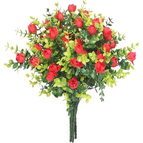 6 Bunches Artificial Eucalyptus Fake Greenery Boxwood Stems Fake Flowers Fake Plants Artificial Greenery Artificial Plants & Flowers Faux Flowers Outdoor Fake Plants Spring Decoration in Kuwait