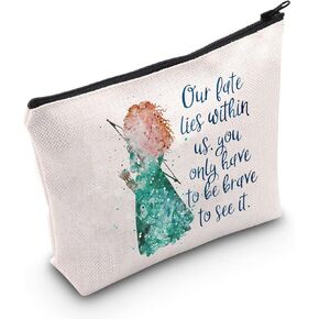 TSOTMO Princess Merida Gift Cartoon Movie Merchandise Makeup Bag Our fate lies within us, you only have to be brave to see it Cosmetic Bag Gift For Merida Fans(Our fate)