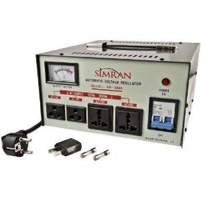 Simran AR-3000 Voltage Regulator Stabilizer with Built-in 110V / 220V / 240 Volt Up/Down Voltage Transformer, 3000 Watt