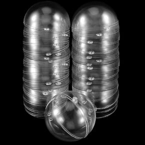 HAKZEON 48 Pack 3.14 Inch Plastic Filling Transparent Decorative Ball, 80mm Clear Hanging Globe, Clear Festivals Ornaments for Party, Home Decorations, Wedding, Birthday, Gifts, DIY Crafts Decoration