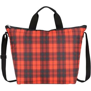 LeSportsac Red Tartan Deluxe Easy Carry Tote