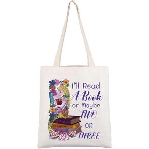 CMNIM Princess Rapunz-l Bookish Gift Tangle Book Tote Bag Rapunz-l Fan Gift I’ll Read A Book or Maybe Two or Three Handbags