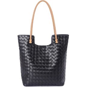 Genuine Leather Shoulder Bags for Women with Top Handle Woven Pattern Summer Women's Tote Bag