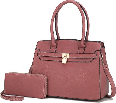 حقيبة يد MKF Set للنساء ومحفظة للمعصم - حقيبة يد من الجلد النباتي بمقبض علوي - حقيبة يد كتف in Kuwait