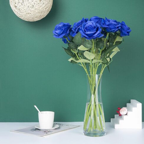 10pcs Silk Rose Flower Artificial Roses with Long Stems for DIY Wedding Bouquets Centerpieces Bridal Shower Party Home Decor (Light Pink) in Kuwait