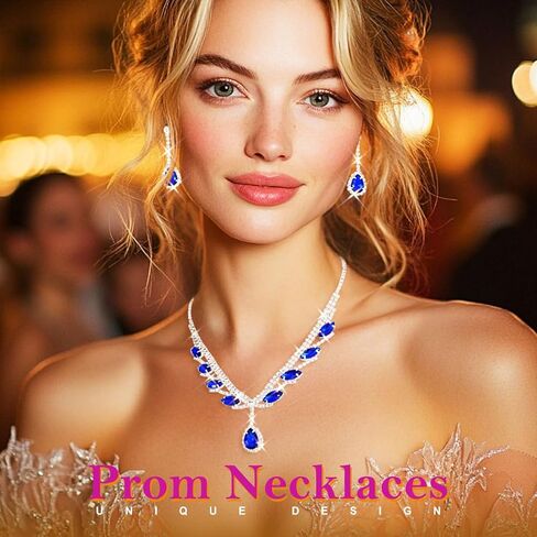 EARENT Rhinestone Bridal Wedding Jewelry Sets Black Crystal Sparkly Bride Necklace Earrings Set Prom Costume Necklaces for Women in Saudi Arabia
