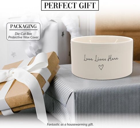 Pavilion - Home Sweet Home - 10 oz Soy Wax Ceramic Vessel Candle Housewarming Apartment-Warming Gift Present Neutral Home Decor in Saudi Arabia