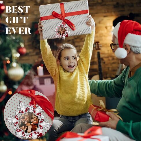 2024 Christmas Tree Ornament Picture Frame Holiday Keepsake Gift Home Decor Christmas Decorations Xmas Gifts Pendant with 2" Photo Frame Insert (2024 Snowman Red) in Saudi Arabia