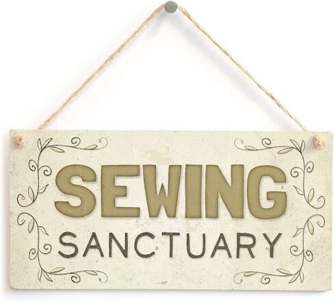 Meijiafei Sewing Room Sewing Forever - Housework Whenever - Cute Sewing Gift Idea Sign Plaque for Sewing Room Wall 10" X 5" in Kuwait