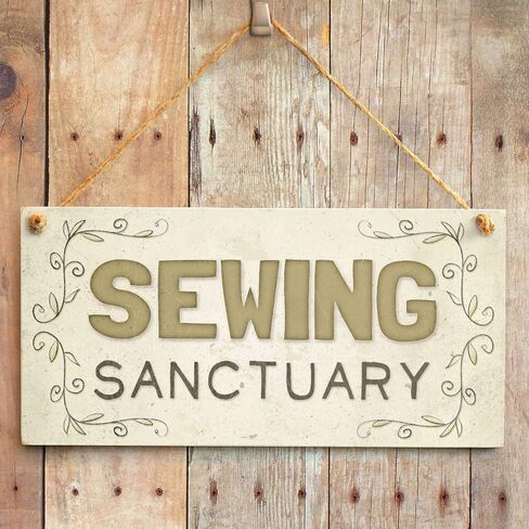 Meijiafei Sewing Room Sewing Forever - Housework Whenever - Cute Sewing Gift Idea Sign Plaque for Sewing Room Wall 10" X 5" in Kuwait