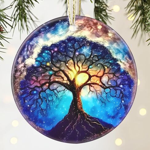 Christmas Ornament, 3.5 Inch Ceramic Christmas Hanging Ornament, Christmas Tree Decorations, Christmas Tree Ornaments, Gifts for Christmas, Holiday Presents, Gift Exchange - Retro Moon Star in Saudi Arabia