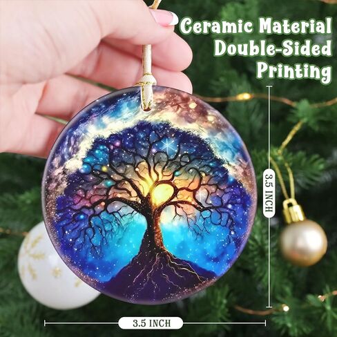 Christmas Ornament, 3.5 Inch Ceramic Christmas Hanging Ornament, Christmas Tree Decorations, Christmas Tree Ornaments, Gifts for Christmas, Holiday Presents, Gift Exchange - Retro Moon Star in Saudi Arabia