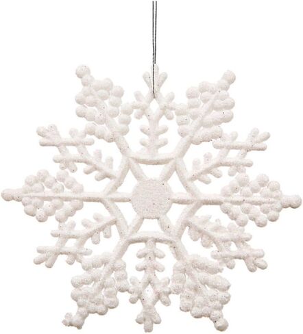 Vickerman Plastic Glitter Snowflake, 4-Inch, Red, 24 Per Box in Kuwait