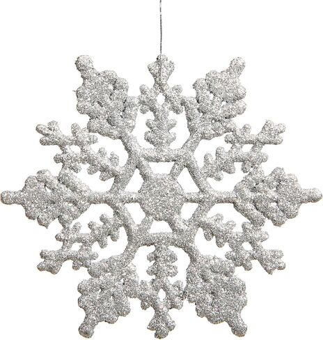 Vickerman Plastic Glitter Snowflake, 4-Inch, Red, 24 Per Box in Kuwait
