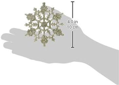 Vickerman Plastic Glitter Snowflake, 4-Inch, Red, 24 Per Box in Kuwait