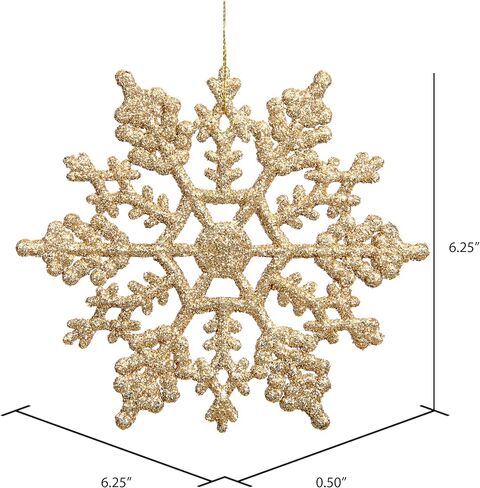 Vickerman Plastic Glitter Snowflake, 4-Inch, Red, 24 Per Box in Kuwait