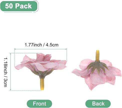 50-Pack Artificial Roses Heads, Silk Faux Rose Head for Wedding/Bouquet/DIY Crafts/Party Decoration, Fake Bloom Flower Heads Buds [Light Brown] in Saudi Arabia