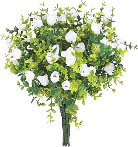 6 Bunches Artificial Eucalyptus Fake Greenery Boxwood Stems Fake Flowers Fake Plants Artificial Greenery Artificial Plants & Flowers Faux Flowers Outdoor Fake Plants Spring Decoration in Saudi Arabia