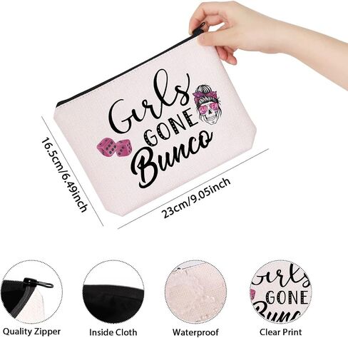 TSOTMO Funny Bunco Gift Girls Night Out Gone Bunco Bunco Party Girls Zipper Pouch Makeup Bag (Girls Gone Bunco) in Saudi Arabia