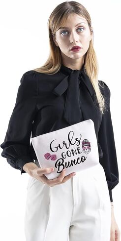 TSOTMO Funny Bunco Gift Girls Night Out Gone Bunco Bunco Party Girls Zipper Pouch Makeup Bag (Girls Gone Bunco) in Saudi Arabia