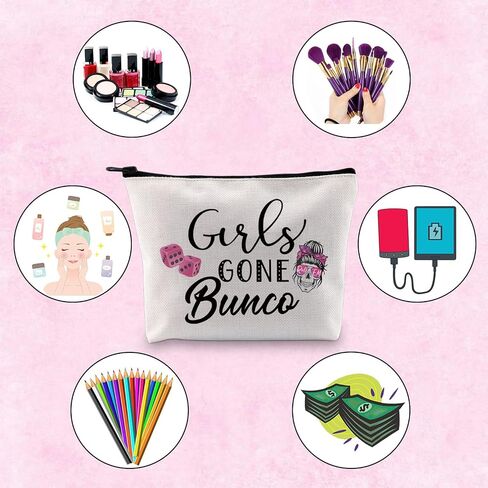 TSOTMO Funny Bunco Gift Girls Night Out Gone Bunco Bunco Party Girls Zipper Pouch Makeup Bag (Girls Gone Bunco) in Saudi Arabia