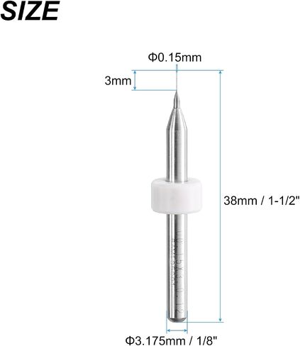 Uxcell PCB لقم الثقب 1.25 مم كربيد التنجستن أداة دوارة مجوهرات CNC النقش طباعة لوحة دوائر كهربائية لقم الثقب الصغير 1/8 بوصة عرقوب 5 قطع in Kuwait