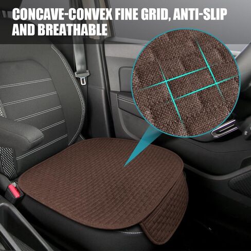 ASUBHA Car Seat Covers Cushion Pad, Seat Covers for Cars, Breathable Anti-Slip Car Seat Pad, Car Interior Accessories Auto Front Seat Protector Mat Universal Fit for Most Cars (Beige) in Kuwait
