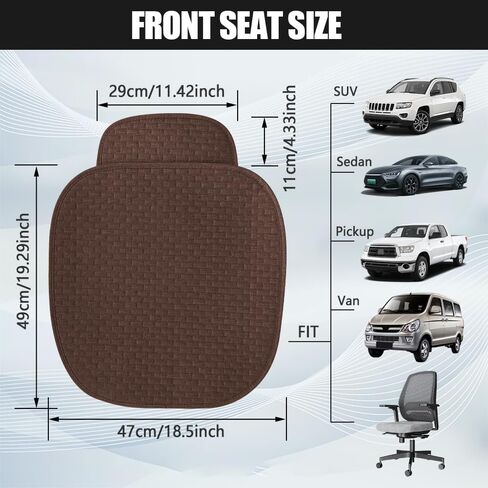 ASUBHA Car Seat Covers Cushion Pad, Seat Covers for Cars, Breathable Anti-Slip Car Seat Pad, Car Interior Accessories Auto Front Seat Protector Mat Universal Fit for Most Cars (Beige) in Kuwait