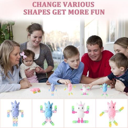 Robot Fidget Spinners Toys Transformable Fingertip Gyro Chain Toy Deformable DIY Stress Relief Fidget Toy for Adults Kids ADHD Autism Pinata Goodie Bag Birthday School Prizes Gift(24 PCS) in Saudi Arabia