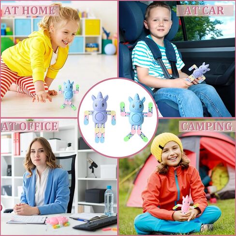 Robot Fidget Spinners Toys Transformable Fingertip Gyro Chain Toy Deformable DIY Stress Relief Fidget Toy for Adults Kids ADHD Autism Pinata Goodie Bag Birthday School Prizes Gift(24 PCS) in Saudi Arabia