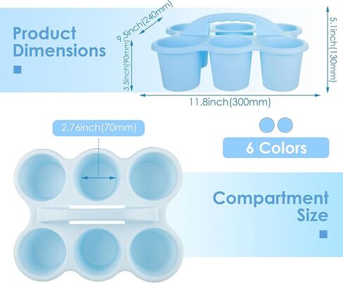 Plastic Storage Caddy Organizer For School,Office,Kidsroom,6 compartments,2-Pack Green Color Classroom Caddy For Pencil,Pen,Art supply in Kuwait