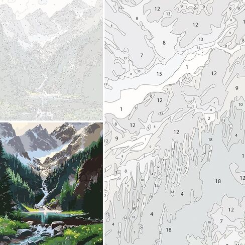 Lxmsja Snow Mountain Boat Paint by Numbers for Adults Beginners, Painting by Number with Complete Accessories, DIY Acrylic Drawing Paintworks Artwork, Home Decor 30x40CM in Saudi Arabia