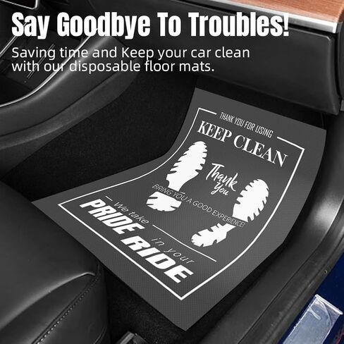 50 Pcs Disposable Floor Mats Details for Car: Portable Non-Woven Floor Mats Detailing for Interior Car Vehicle Protection (Grey) in Saudi Arabia
